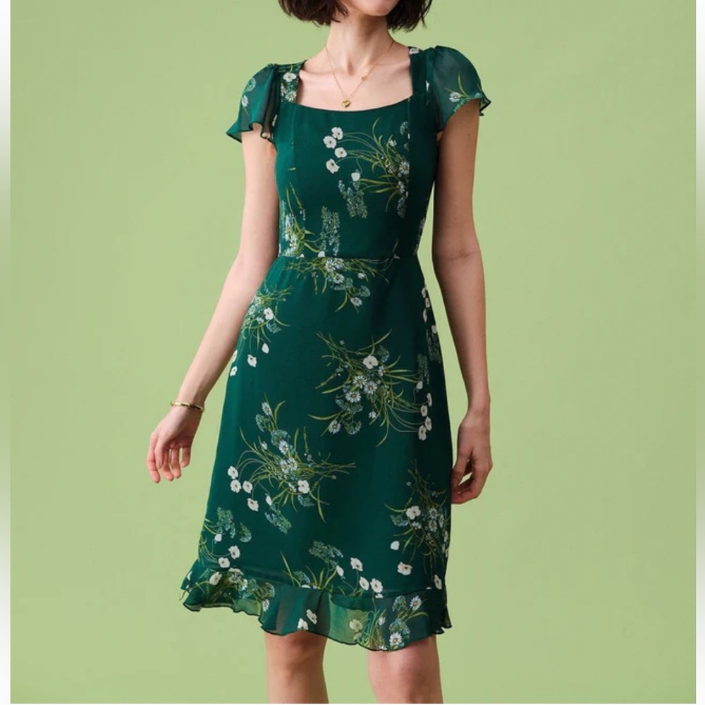 RIHOAS Green Floral Midi Dress